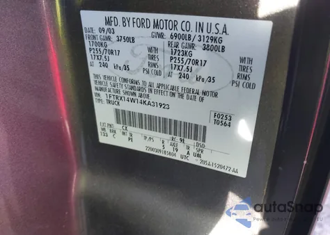 2004 Ford F-150 Stx/Xl/Xlt from USA, damaged, VIN 1FTRX14W14KA31923